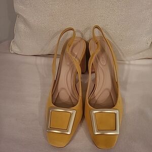Antonio Maurizi Yellow Slingback Heels